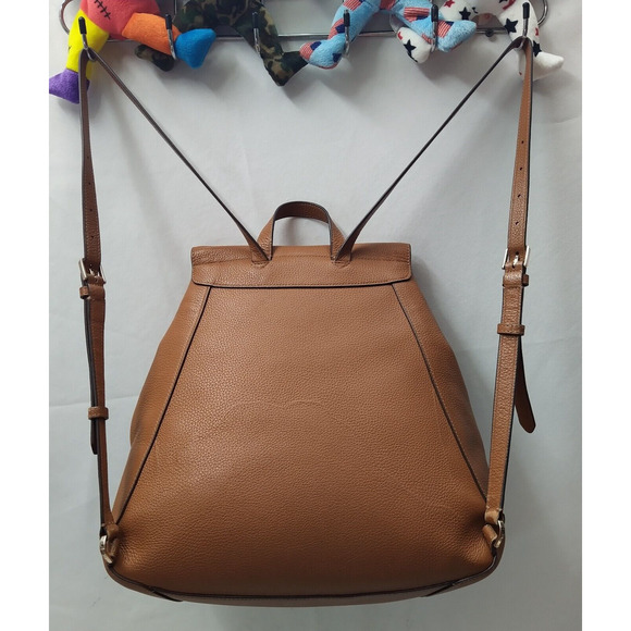 Kate Spade Leila Brown Pebbled Leather Drawstring Top Handle Backpack main image 14